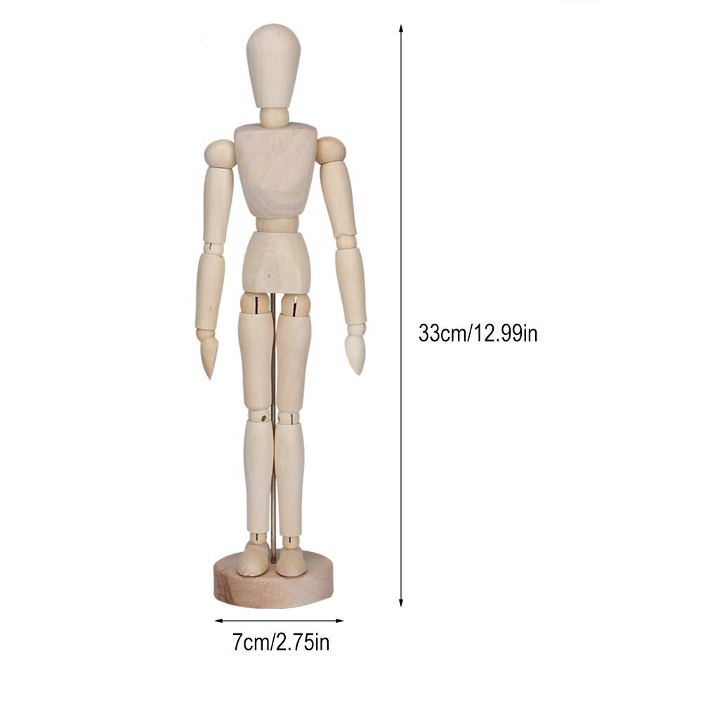 Haofy 13in Wooden Mannequin for Drawing, Articulated Joints